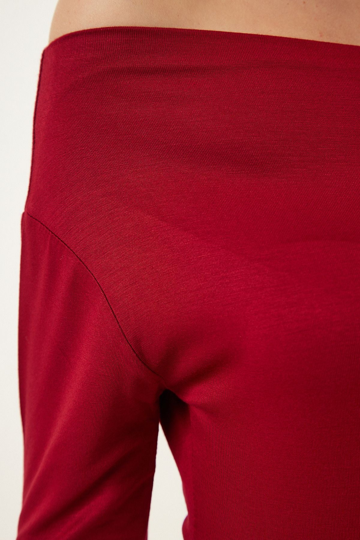 Female Bordeaux Katak Yaka Knitting blouse RX00046