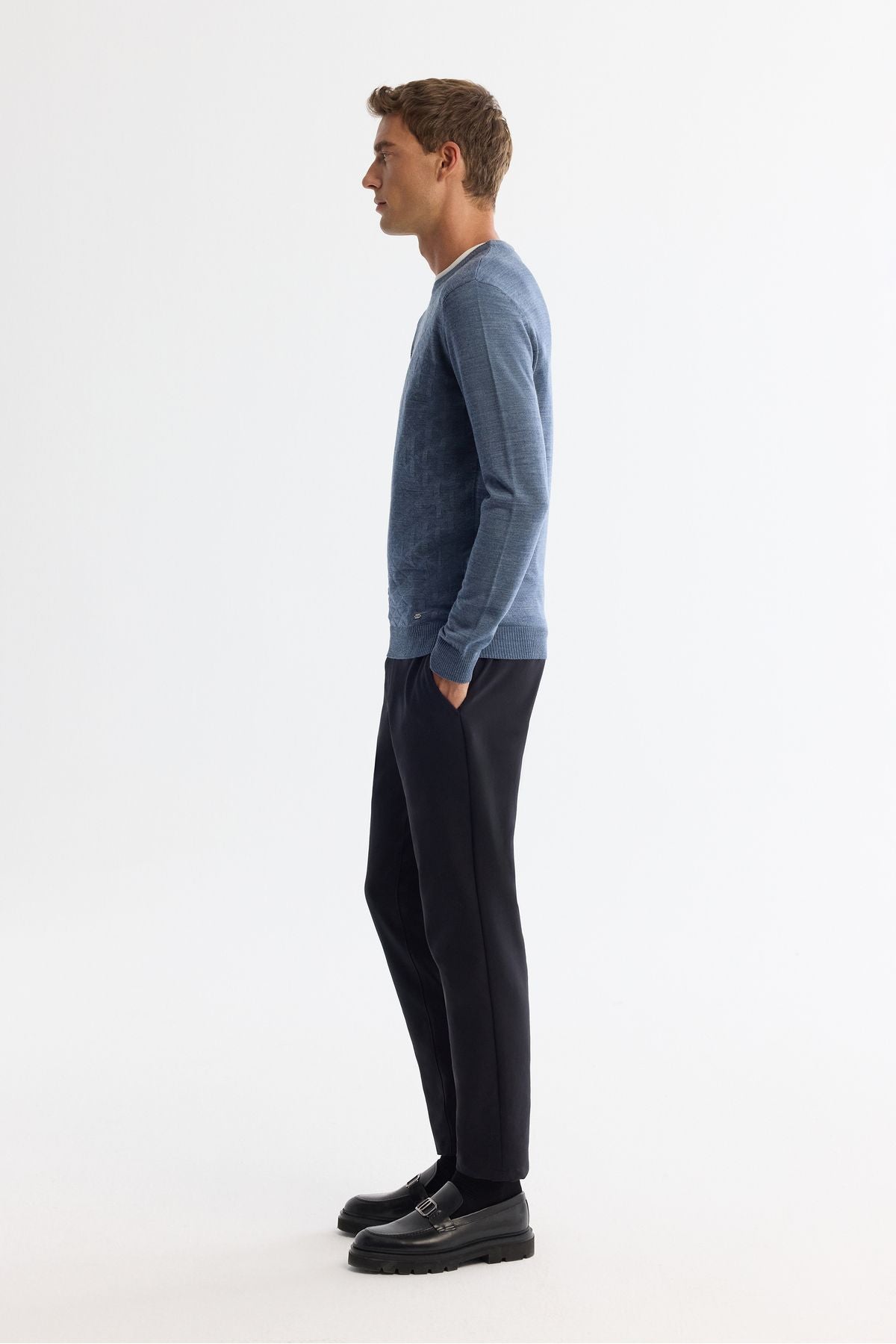 Men's Indigo Bicycle Cyclos Tissue Knitwear Sweater E005110