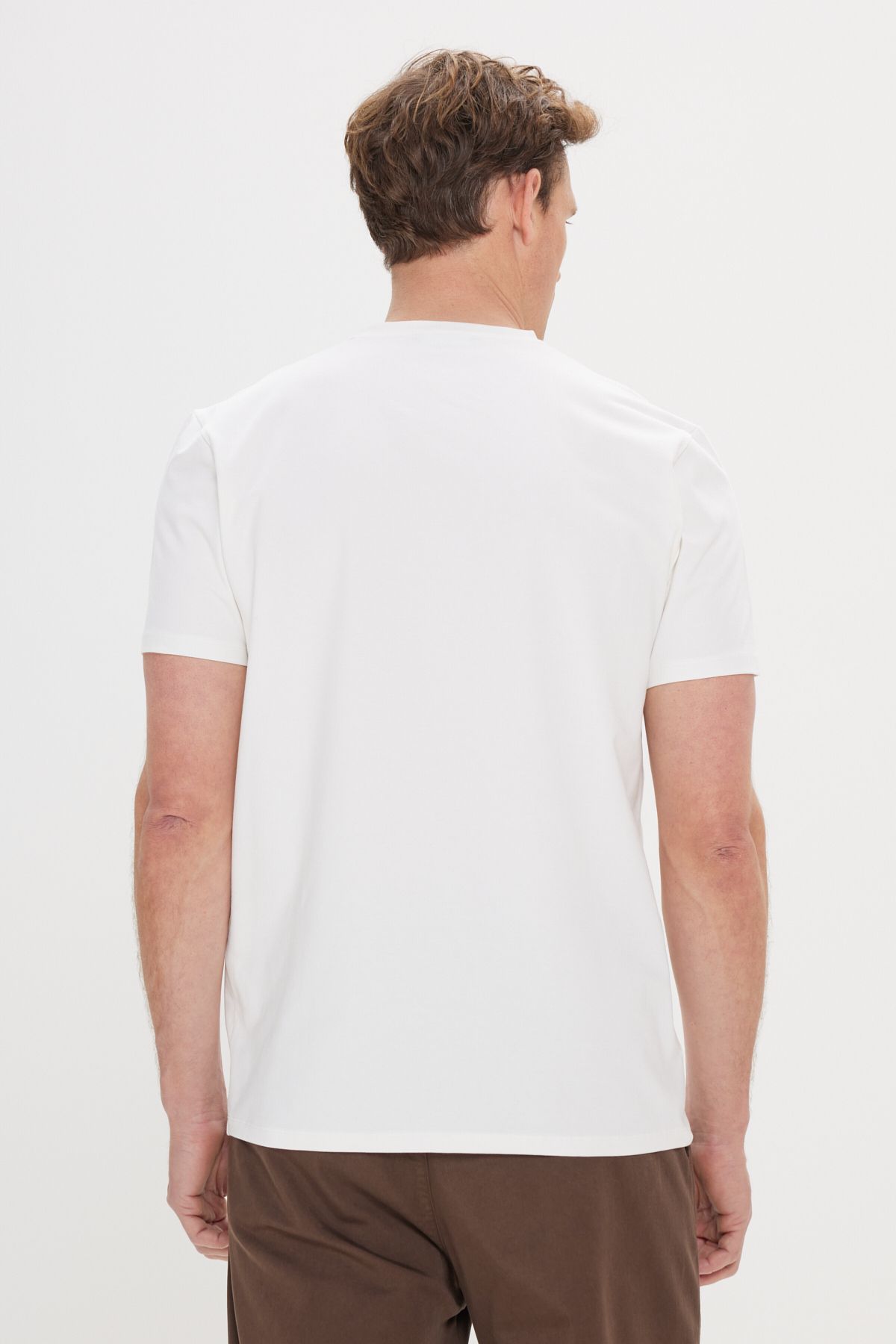 Slim fit narrow cut cotton flexible printed bicycle collar t -shirt