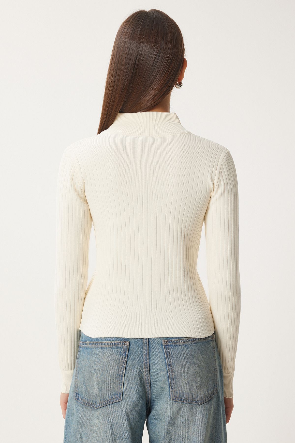 Female bone zipper wick knitwear cardigan FN03411
