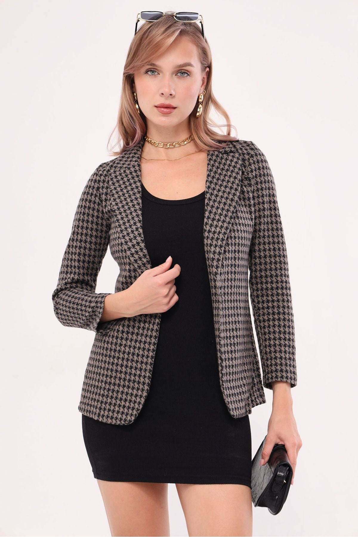 Female mink sweat pattern single button jacket ARM-20K001121