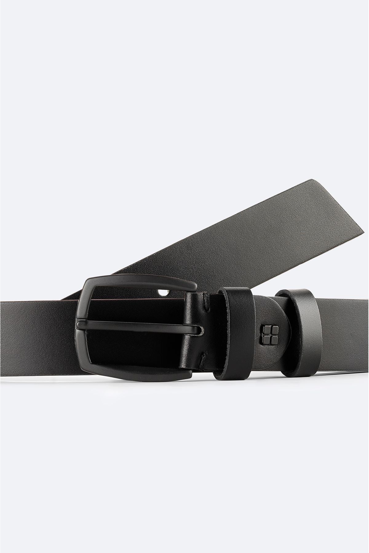 Men's black 100 %leather belt A42y9306
