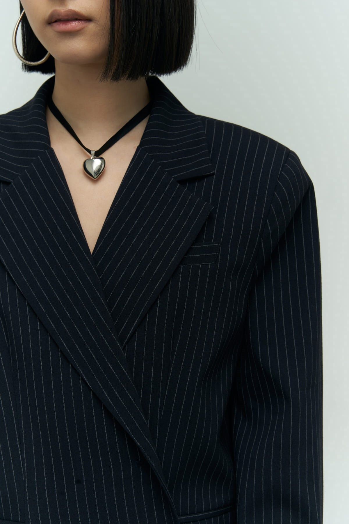 Bruno striped navy blue blazer