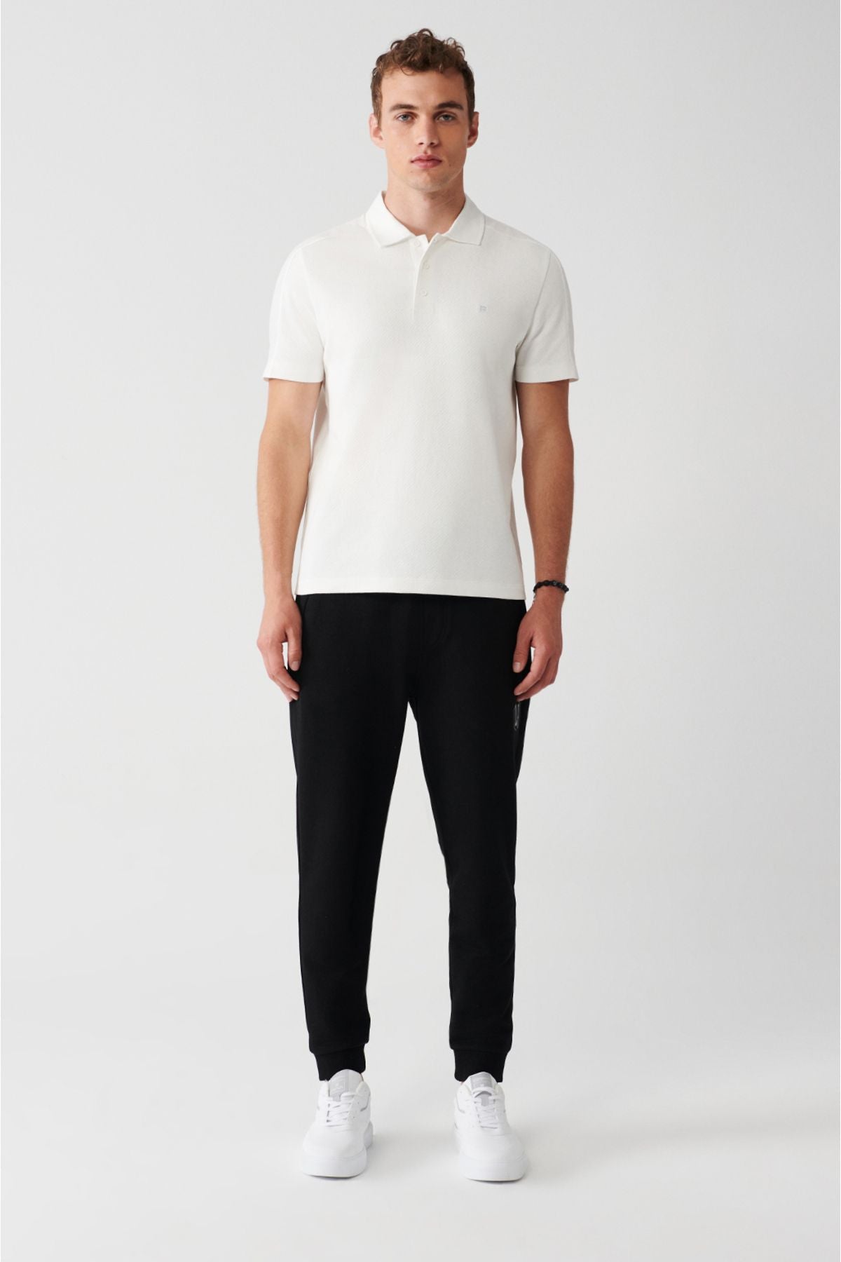 Men's White 100 %Cotton Polo Yaka T-Shirt A31y1021