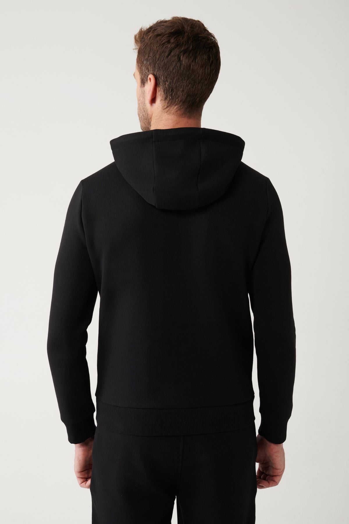 Men's black hooded 3 -IP -chart printed Sweatshirt A32y1240