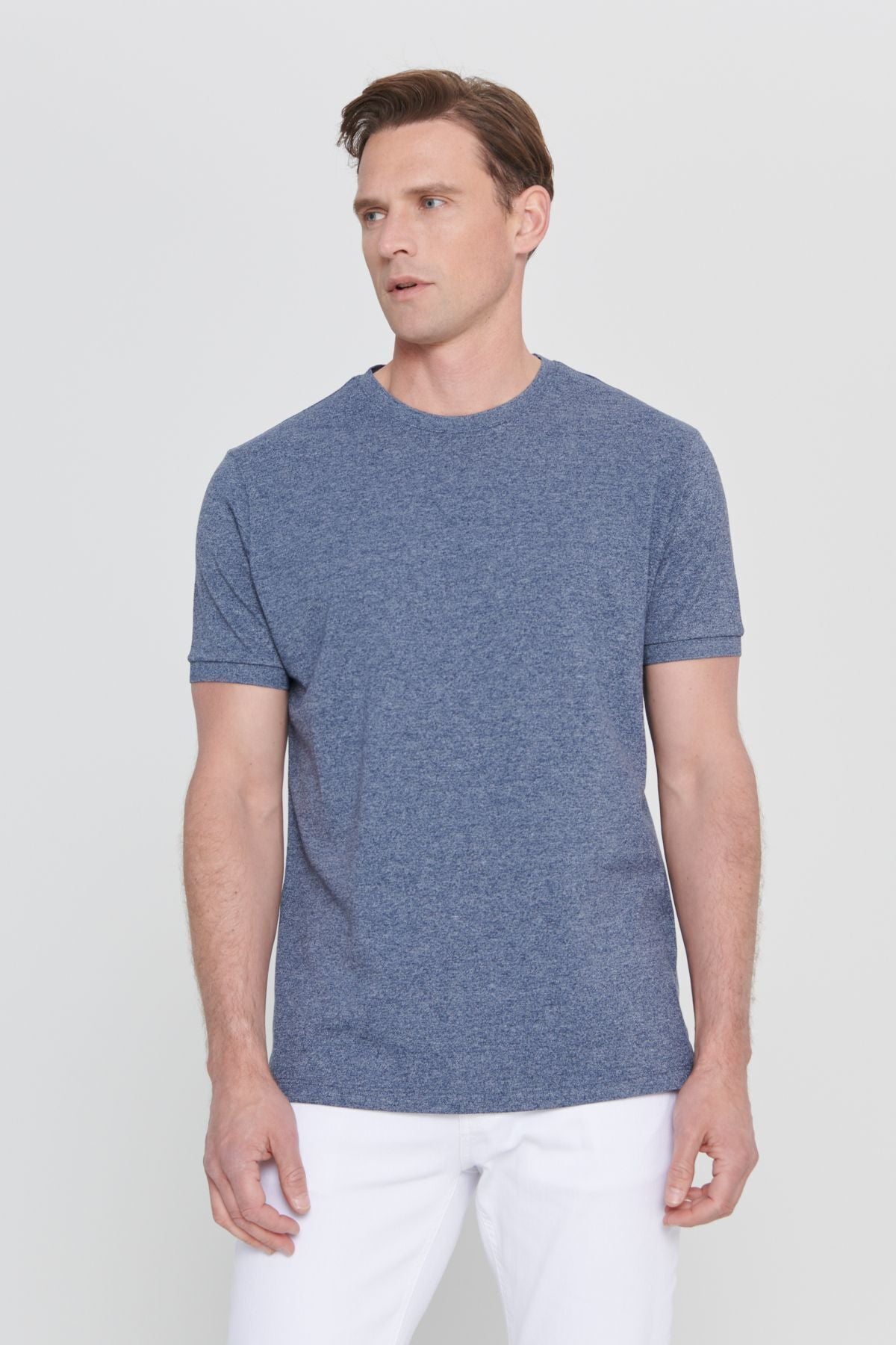 Men's ladi melanj Slim fit narrow cut bike bike collar cotton pike t -shirt