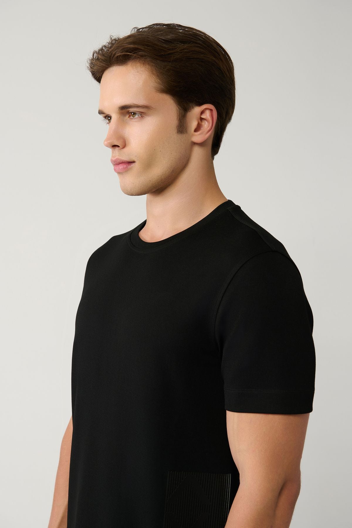 Men's Black Printed Bicycle Yaka Soft Touch T-shirt A41y1328