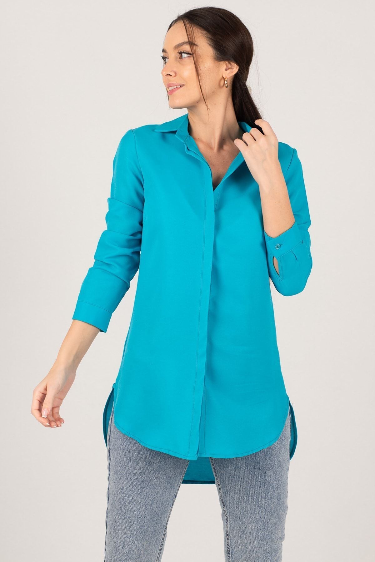 Female turquoise tunic shirt ARM-19Y001003