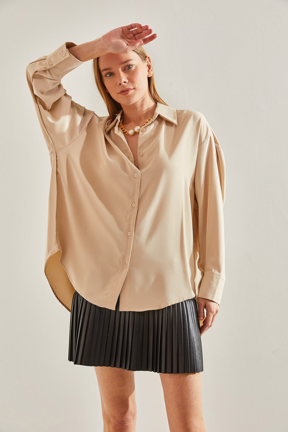 Women's Basic Satin Shirt 60091011