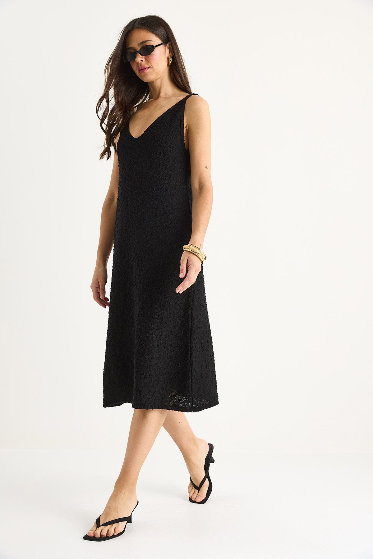 Women's V-Neck Strap Summer Knitwear Dress 20251009