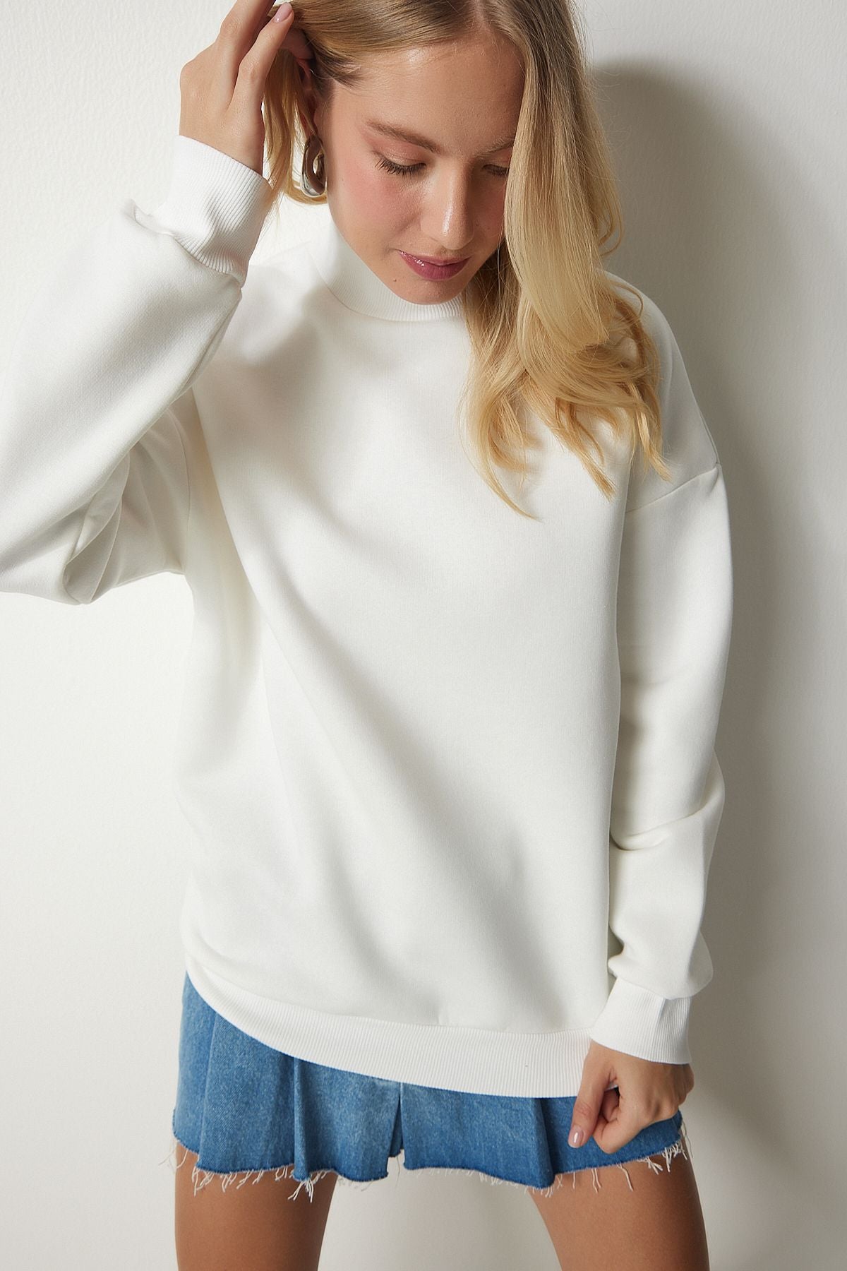 Woman Ecru Ecru Sweatshirt UB00166