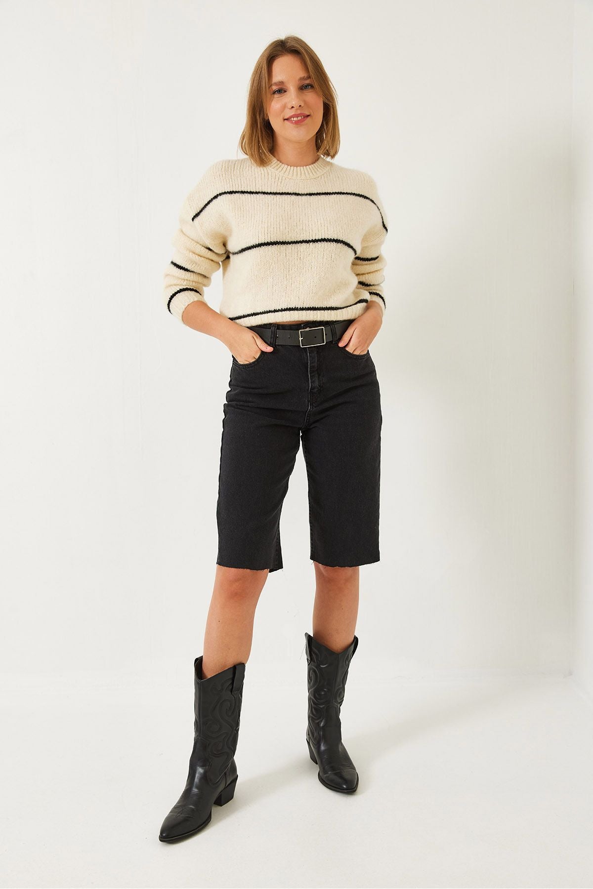 Female Bike Neckline Triko Sweater 2024753333