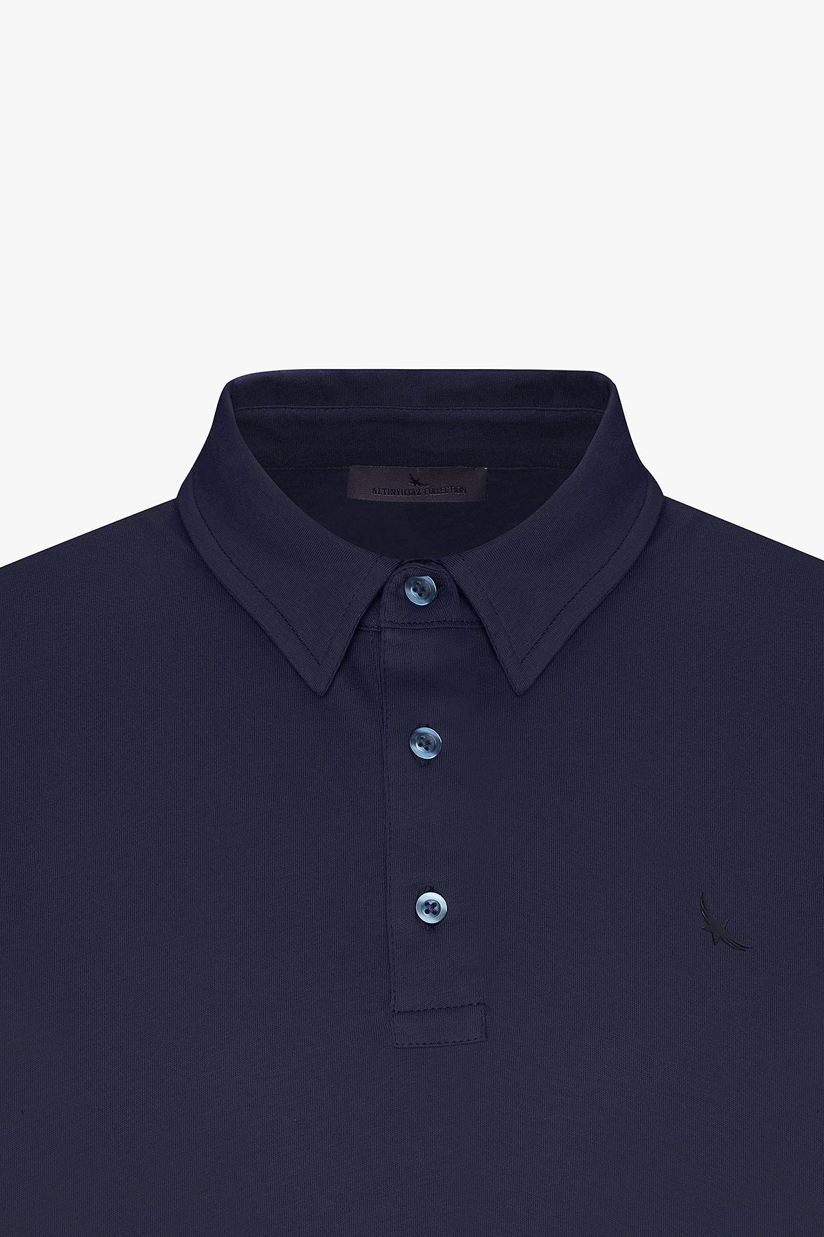 Men's Navy Blue Comfort Fit Casual Cut Polo Yaka T -shirt