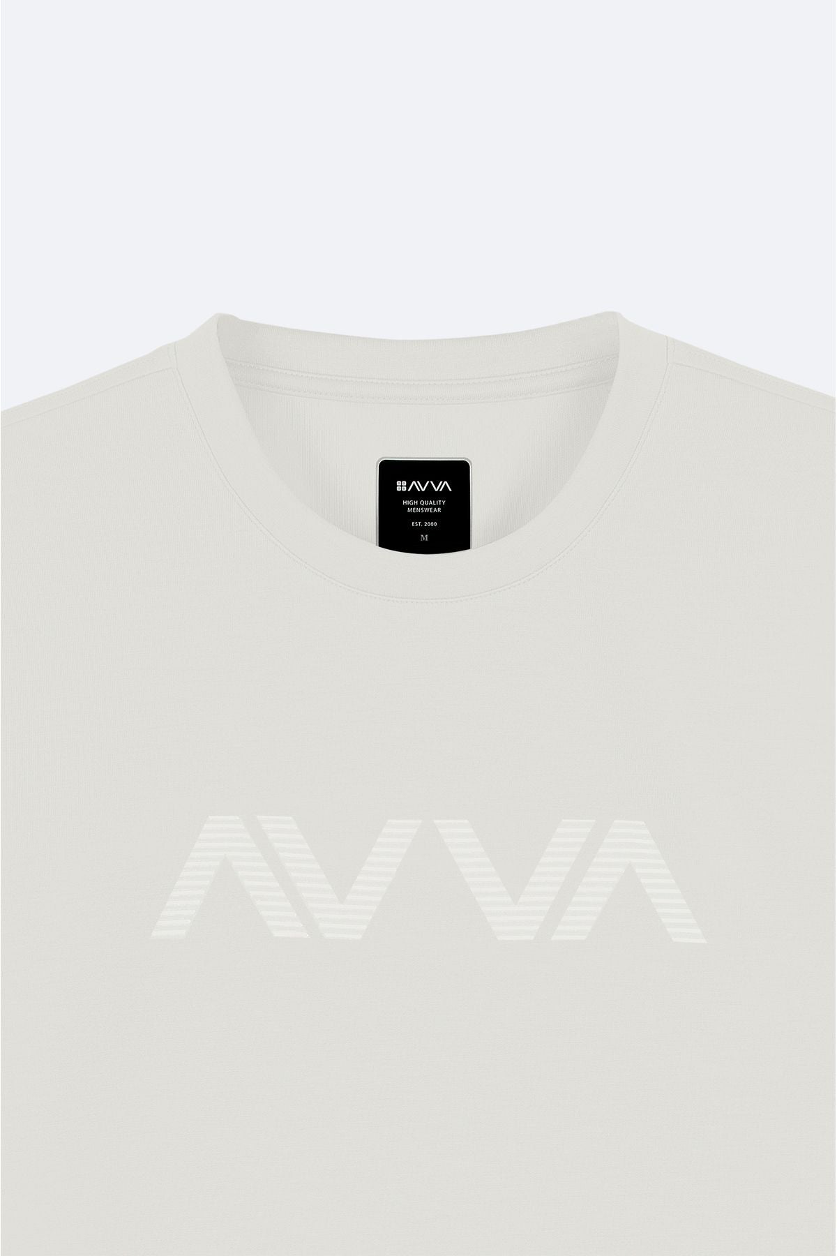 Men's White Printed Bicycle Collar Interlok T-Shirt A41y1174