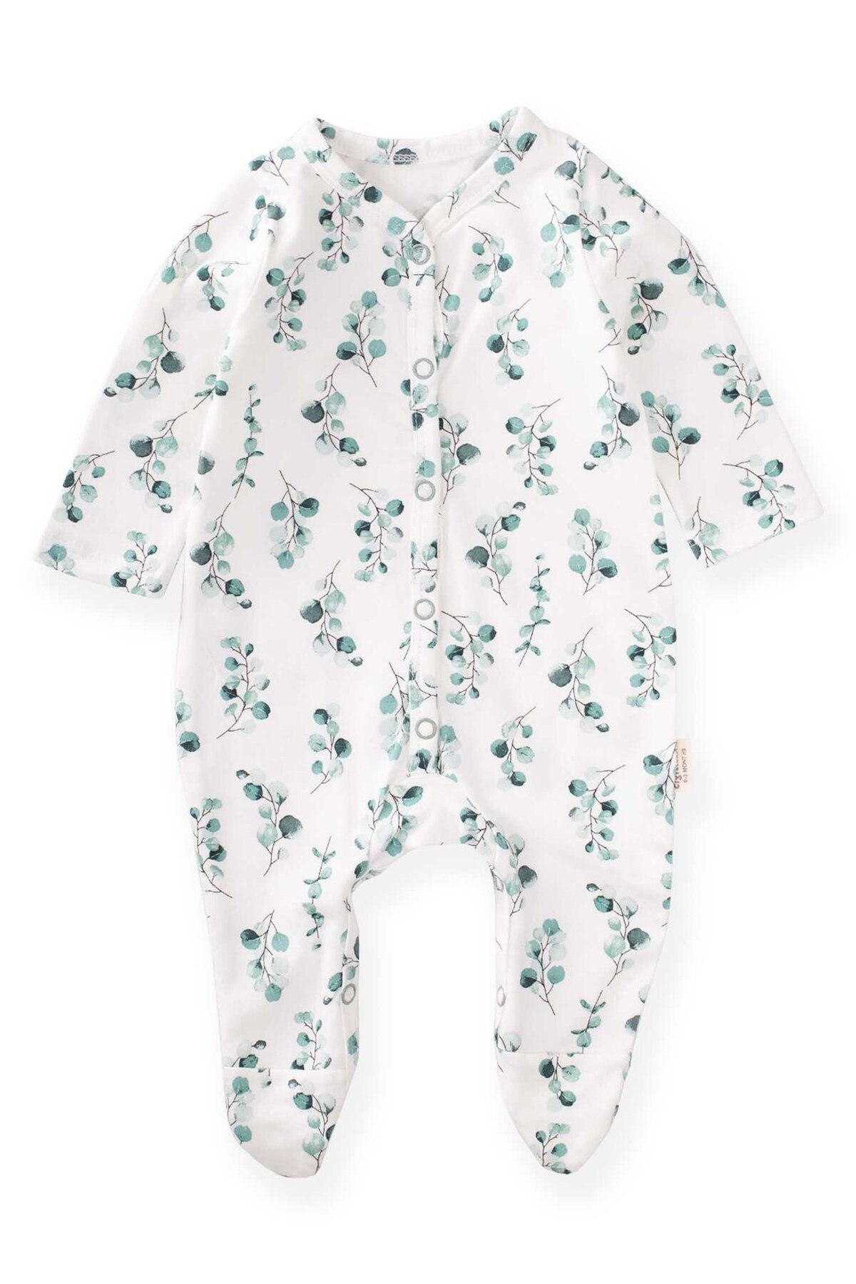 Patterned footed jumpsuit 0-1 age ecru flower