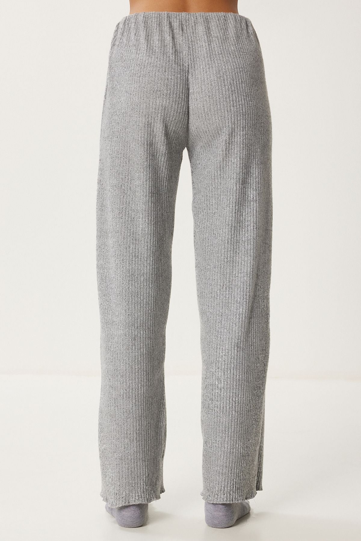 Woman Gray Melanj Yumoş Crop Pants Knitting Set An00222