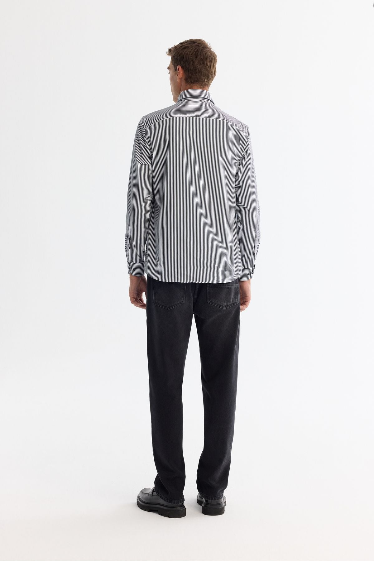 Men's black bottom Britli collar easily ironable shirt A42Y2134