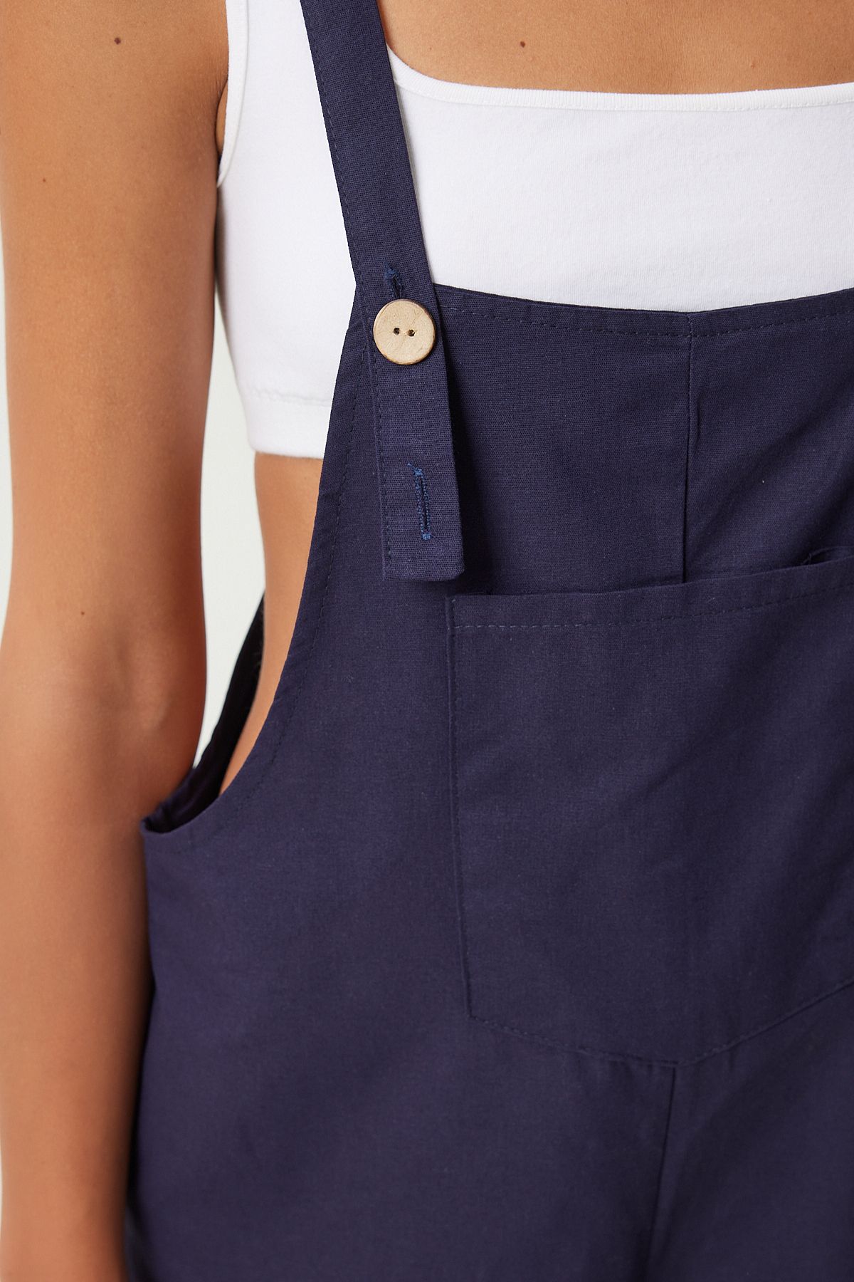 Female Navy blue strap thin gabardin summer gardener tulum ky00011