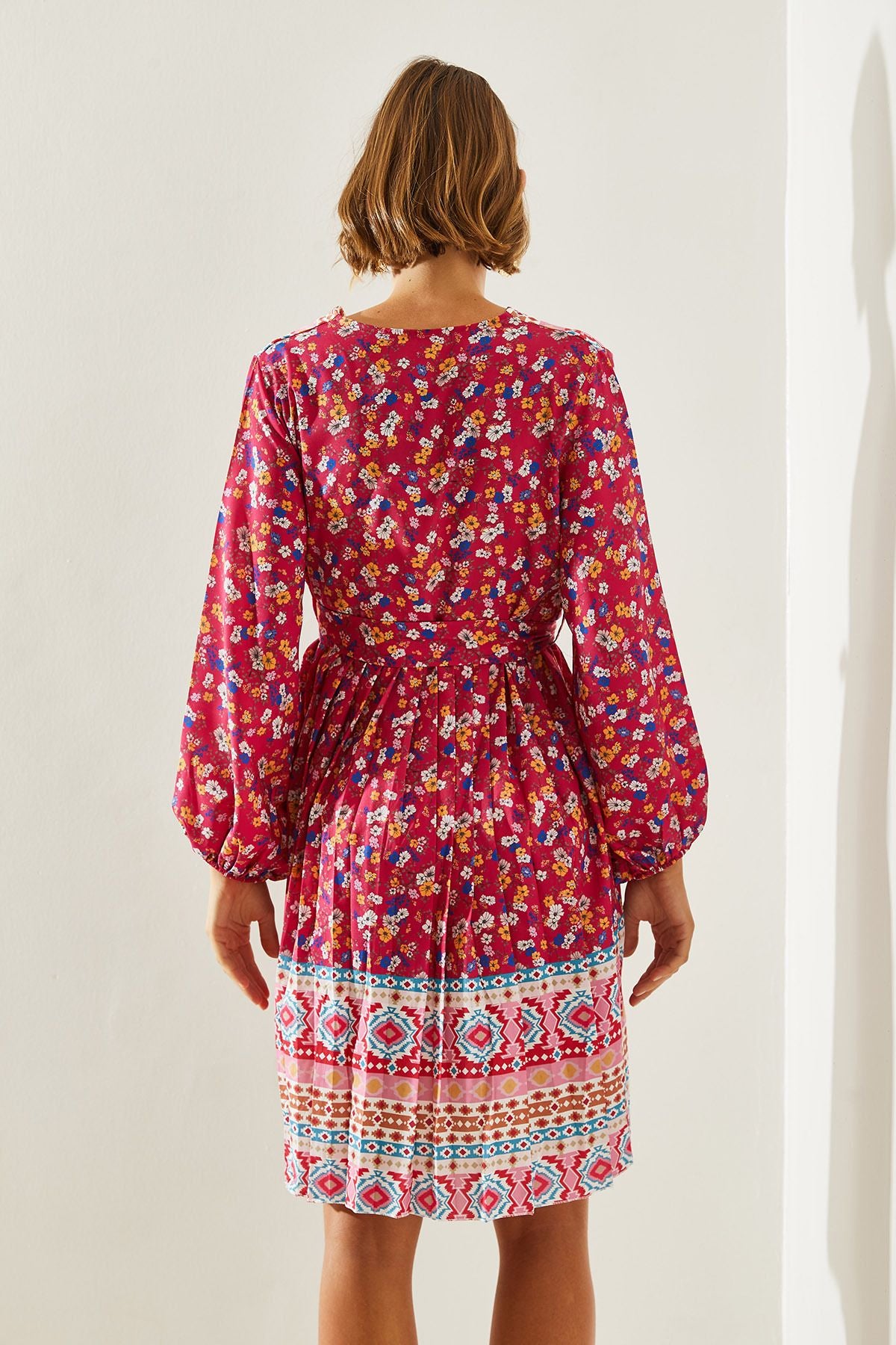 WOMEN'S SOLIDER BOLE FLOWER PATTERN PATTERNED DRESS 22138 60251604