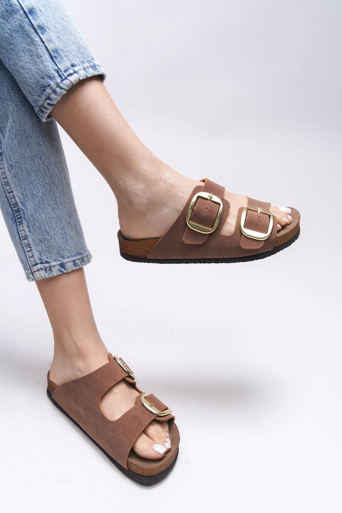 VYLSULA WOMEN'S DOUBLE BUKALI Slipper 0012602 Taba
