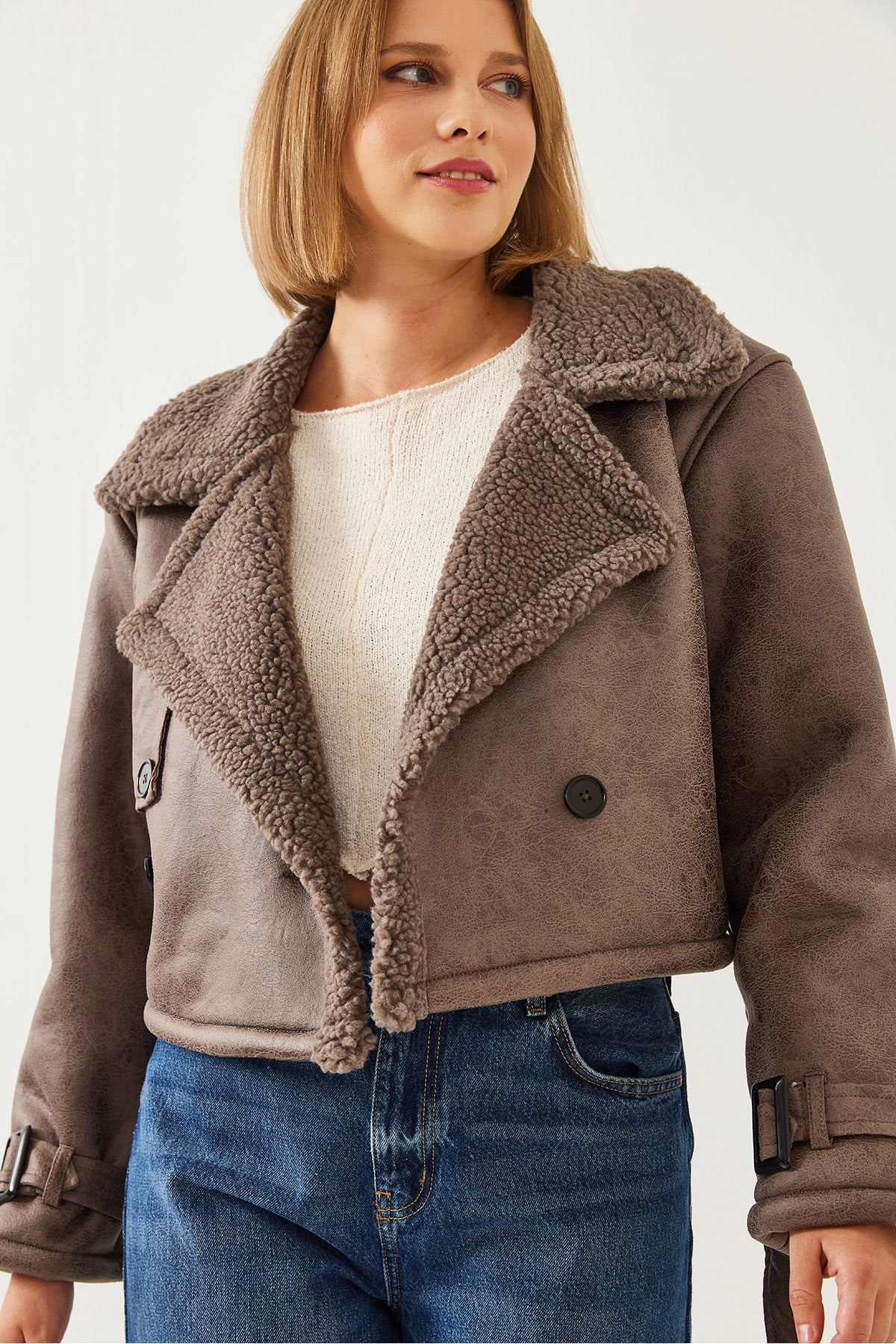 Women's Aller Detail Crop Laminated Coat 2612 60351246