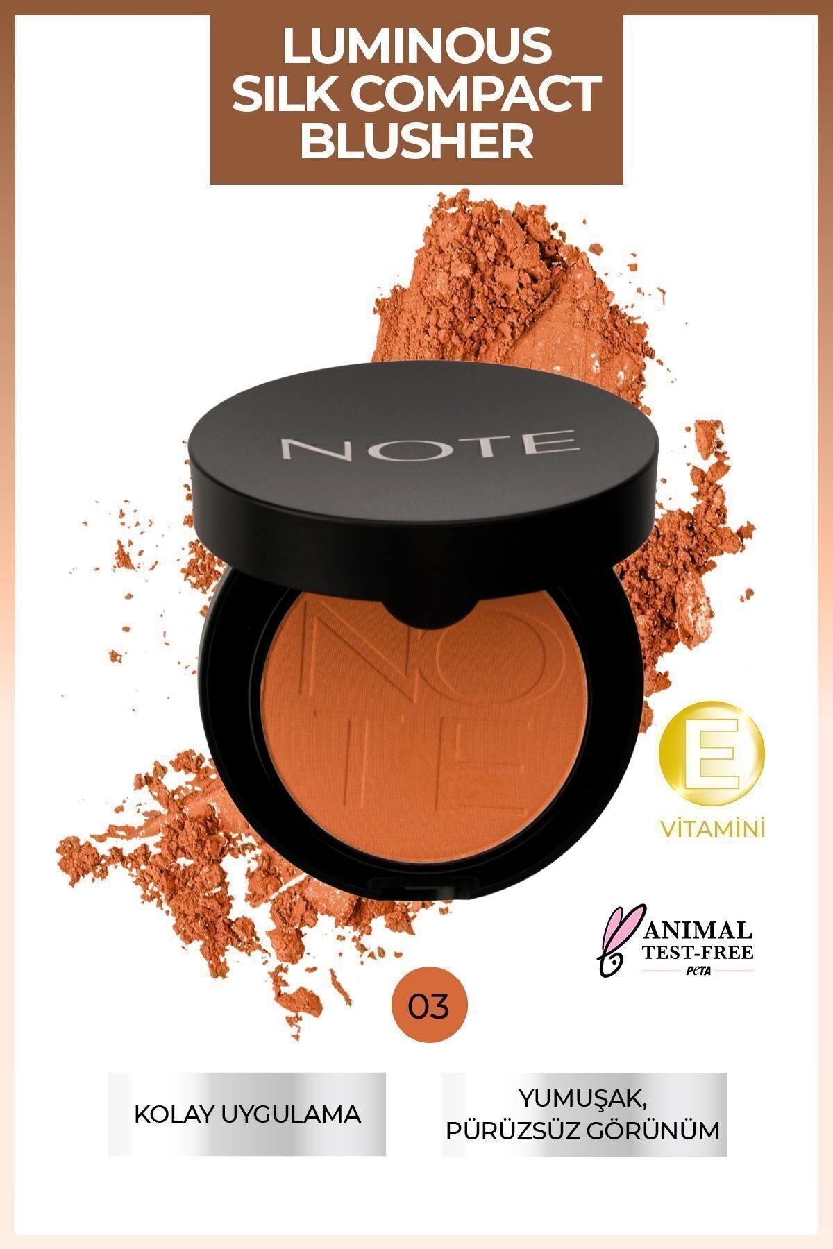 Luminous Silk Compact Blusher Dust Blush - 03 Coral