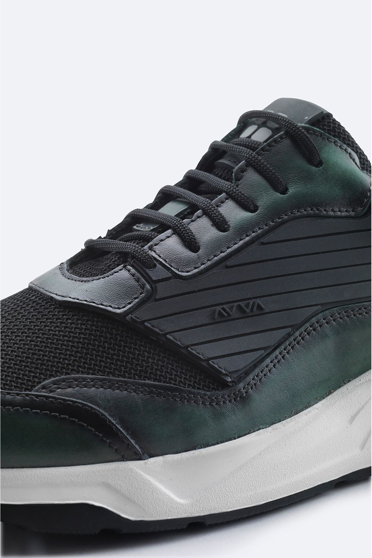 Men's Khaki Leather Detail Flexible Base Casual Shoes A32Y8018