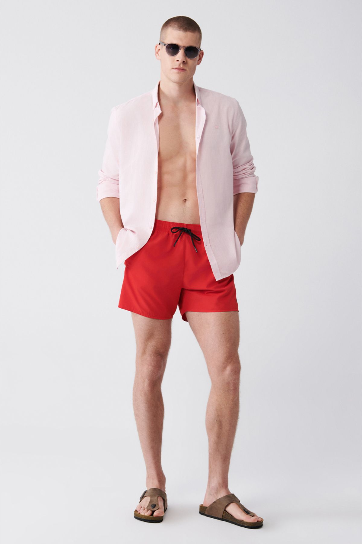 Men's Red Fast Drying Standard Size Mayo Sea Short E003801