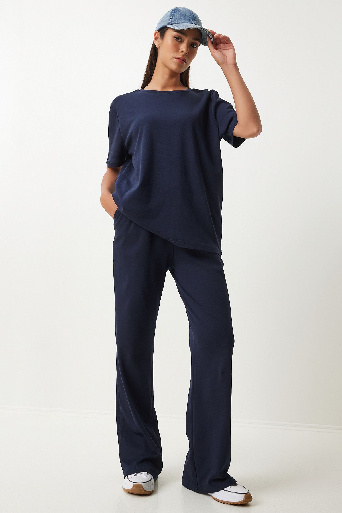 Women's Navy T-shirt tracksuit team FN03215