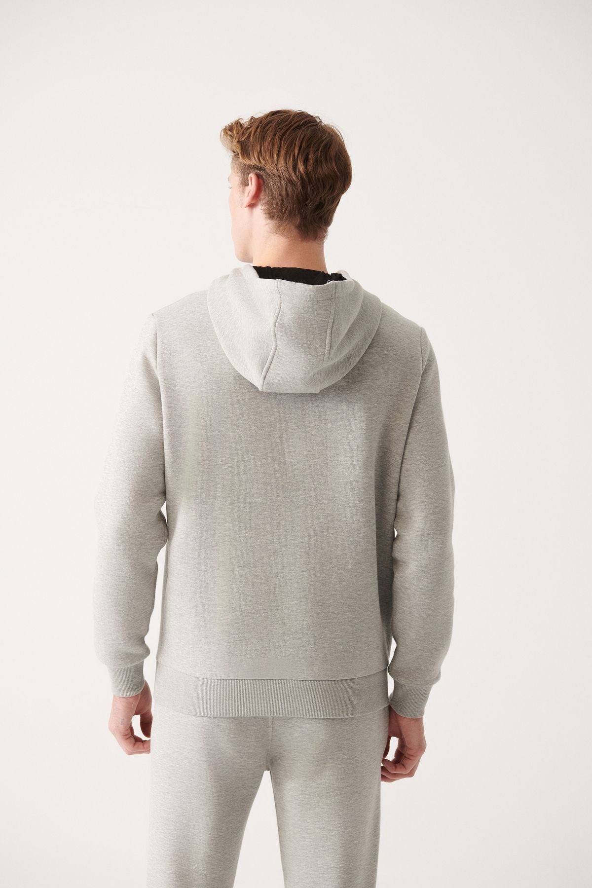 Men's gray hooded 3 -IP Cotton Sweatshirt E001018