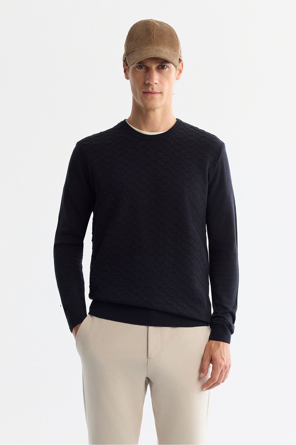 Men's Navy Bicycle Cycling Table Knitwear Sweater E005107