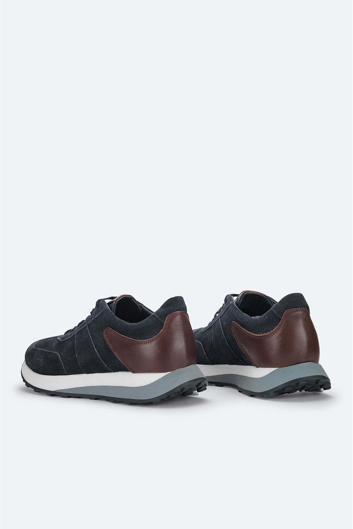 Men's Navy Blue 100 %Leather Parts Flexible Base Casual Shoes A31y8002