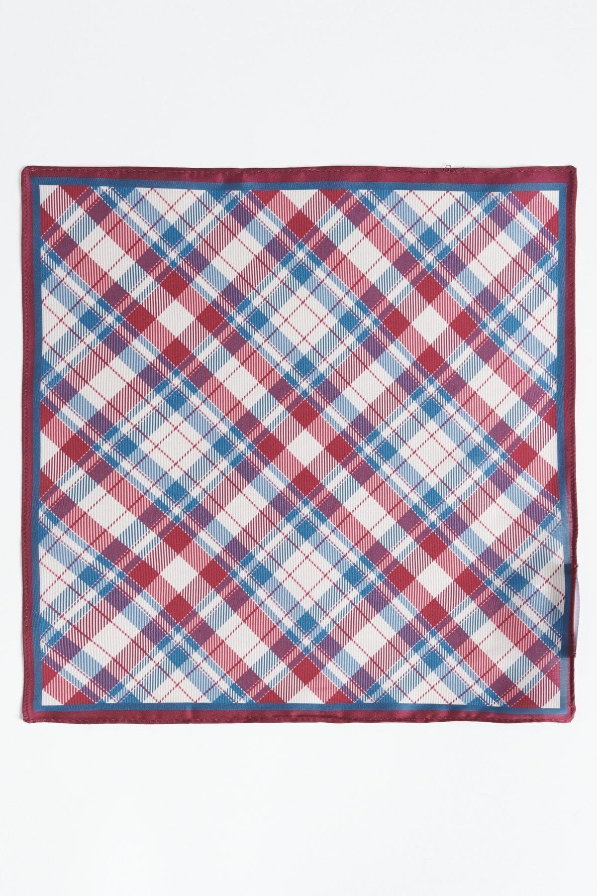 Men's red-white patterned handkerchief