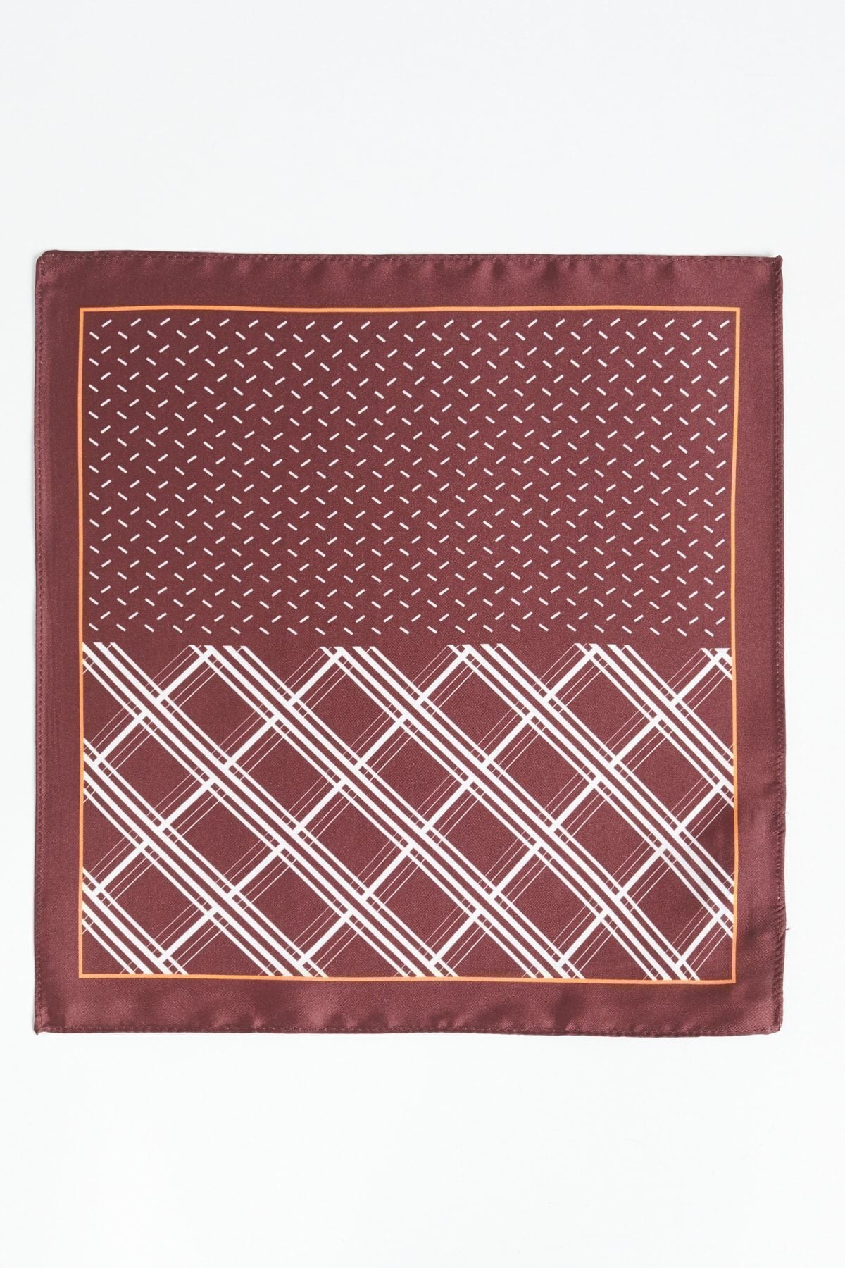 Men's burgundy-white patterned handkerchief