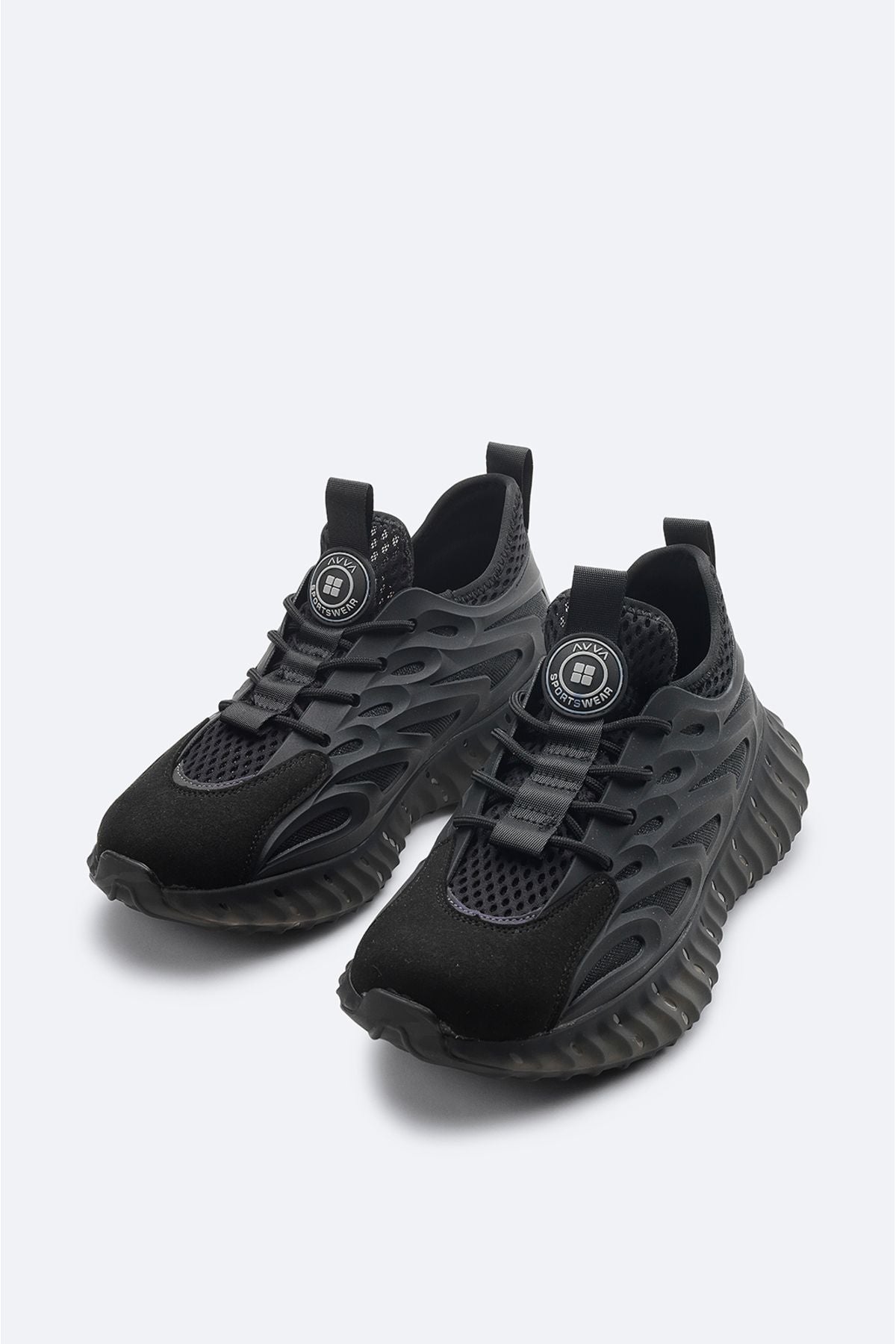 Men's black flexible floor sneaker shoes A41y8023