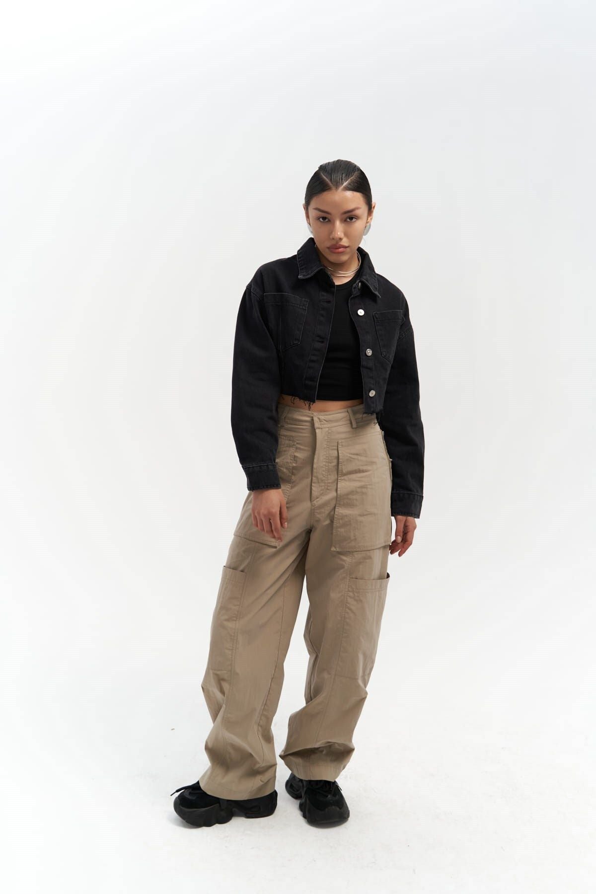 Darcey Black Short Jean Jacket