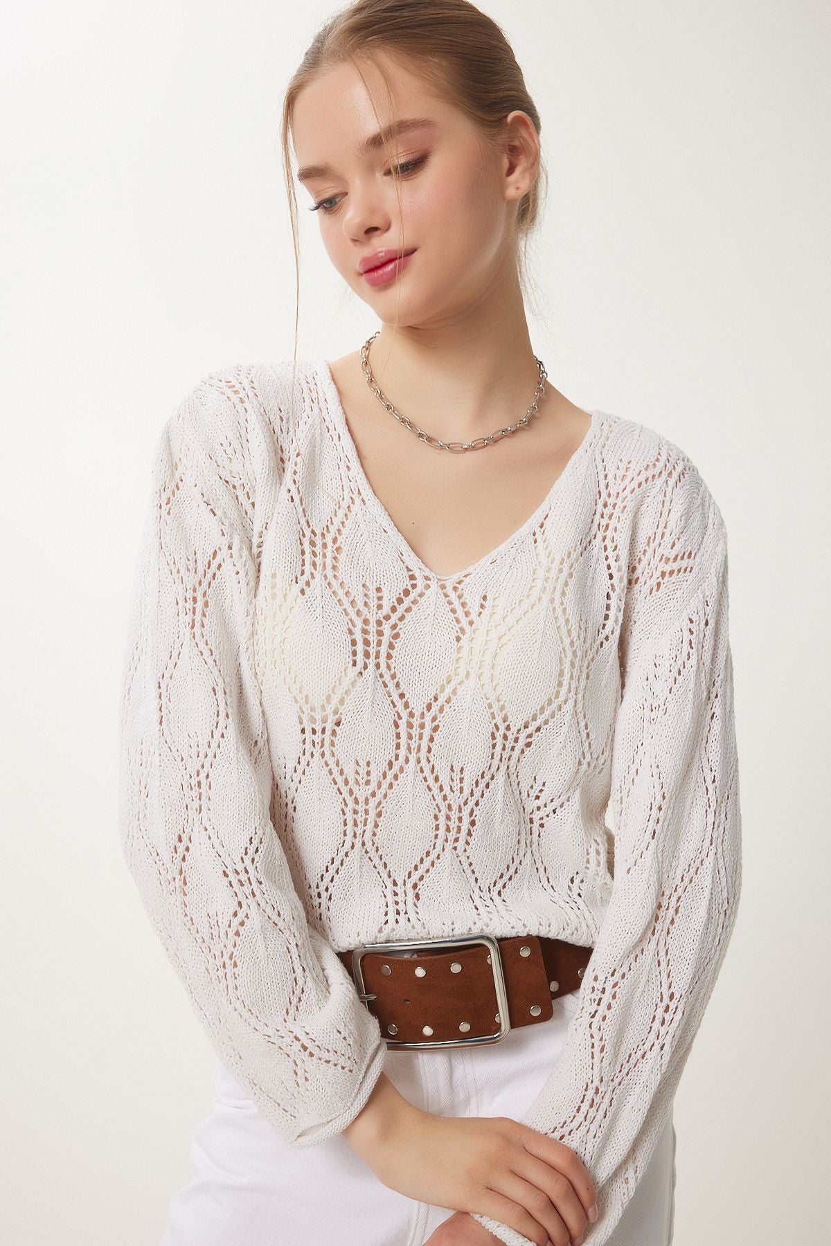 Women's Cream Offer Knitwear Sweater MC00208