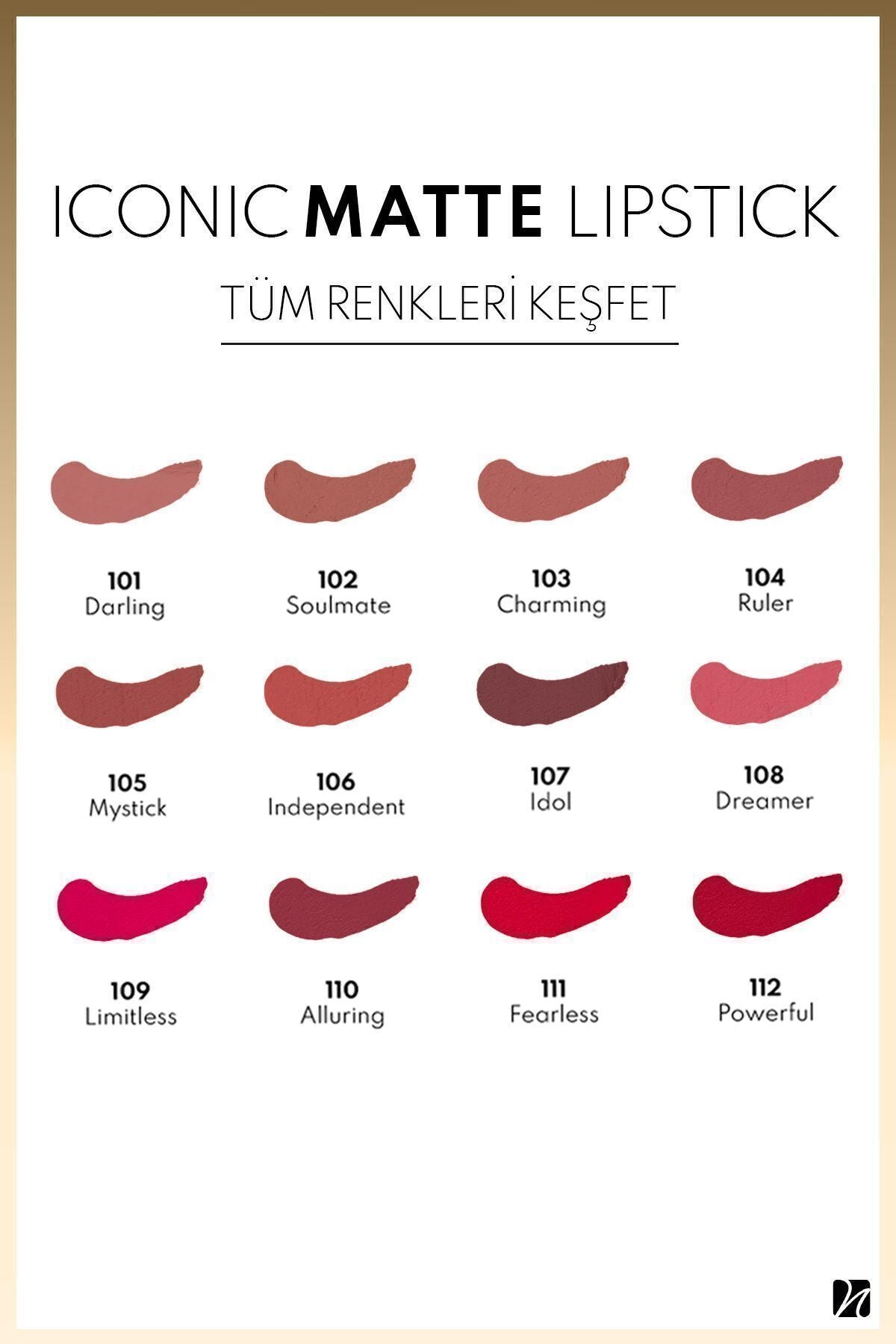 Iconic Matte Lipstick Permanent Matte Lipstick 104 Ruler - Pink