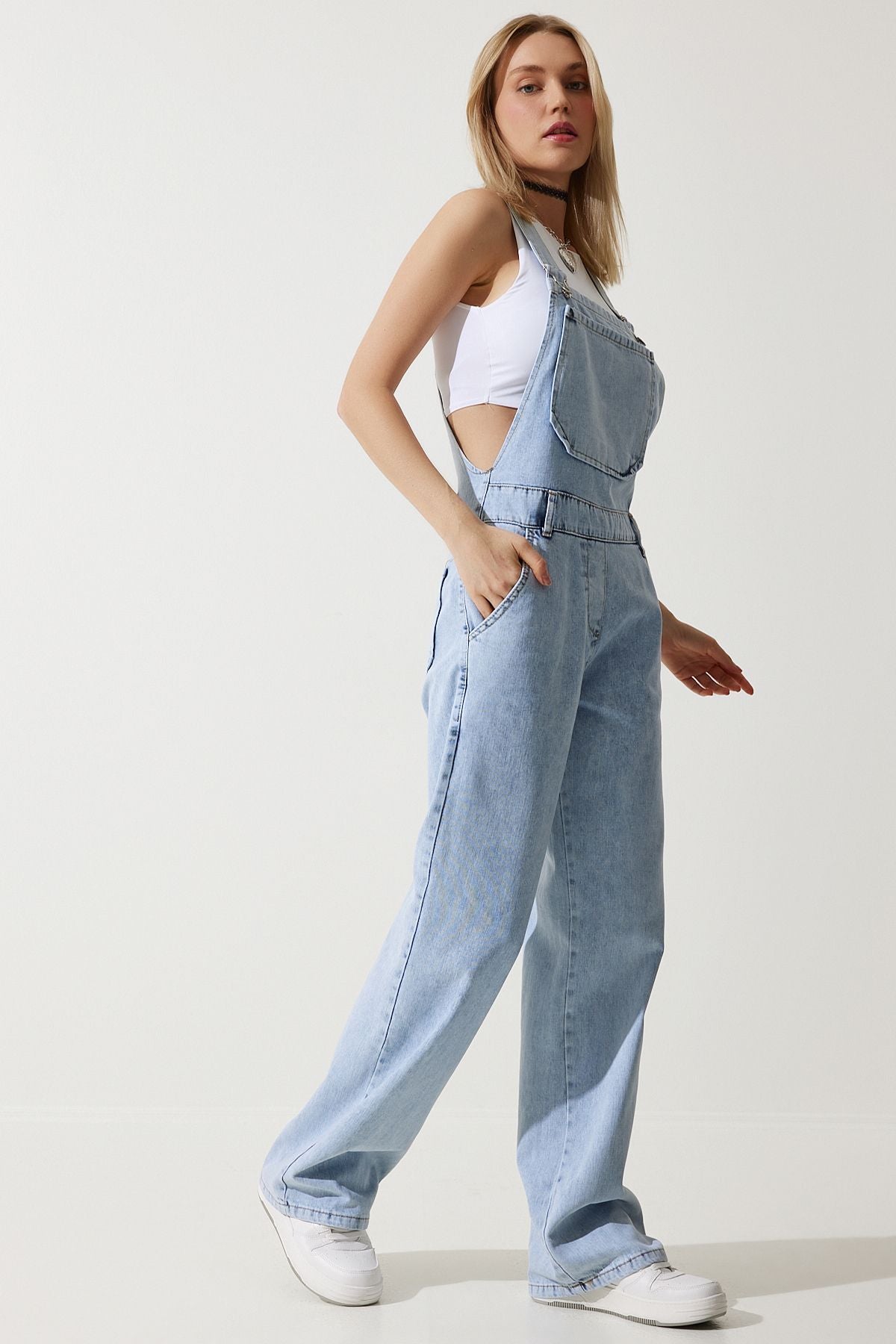 Women's Blue Wide Pocket Denim Gardener Tulum RV00162