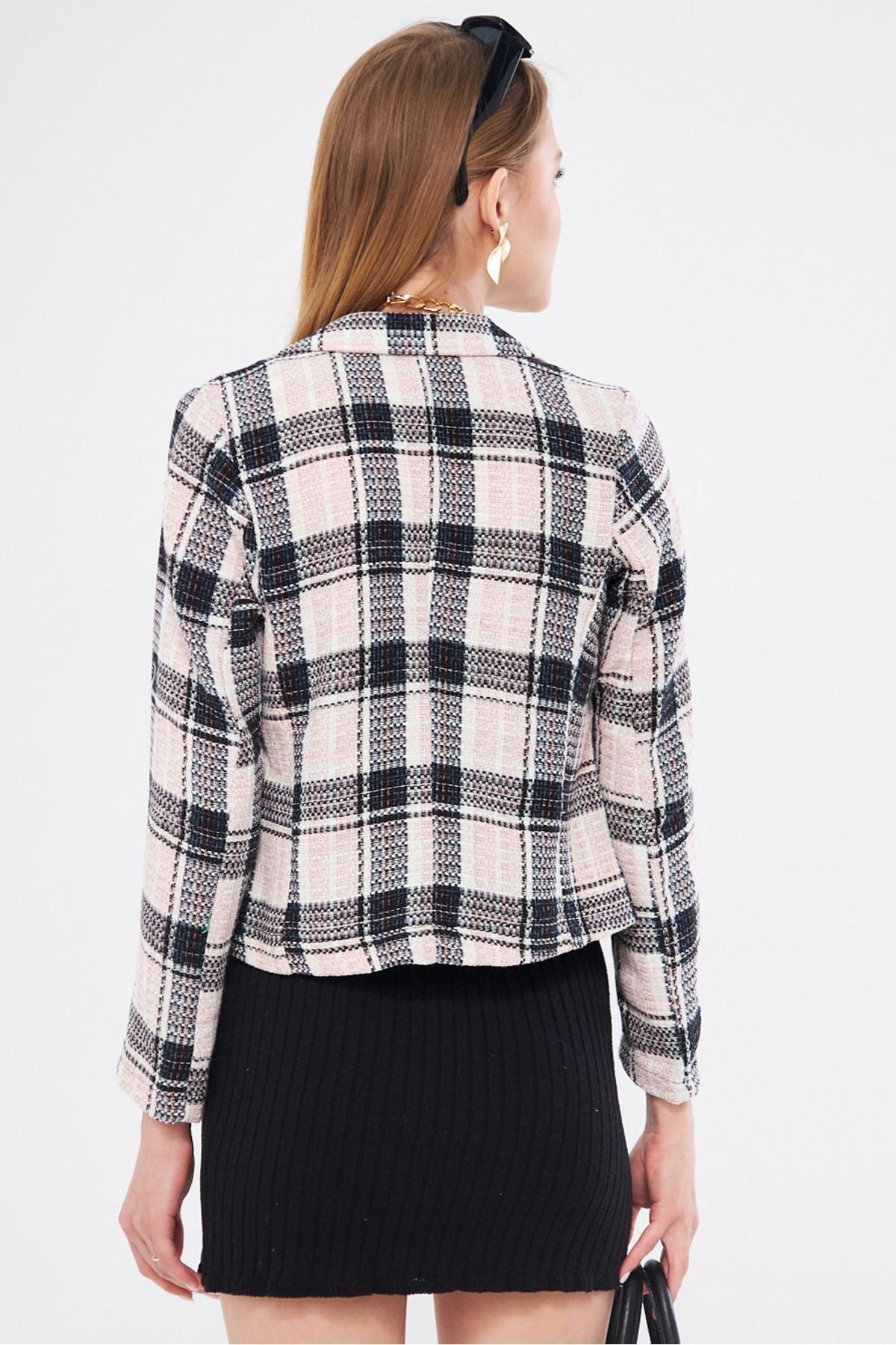 Woman Open Powder Cruve Cruve Tüvit Crop Jacket ARM-24K001014
