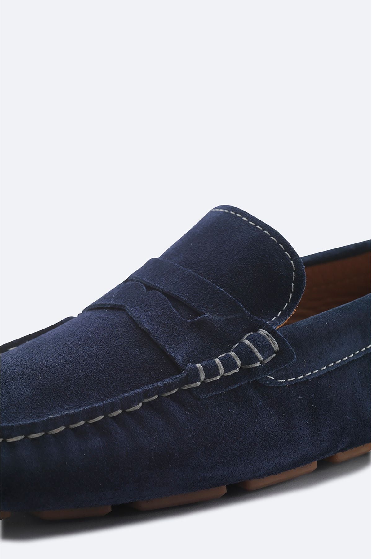 Men's Navy Blue 100 %Suede Loafer Shoes B008001