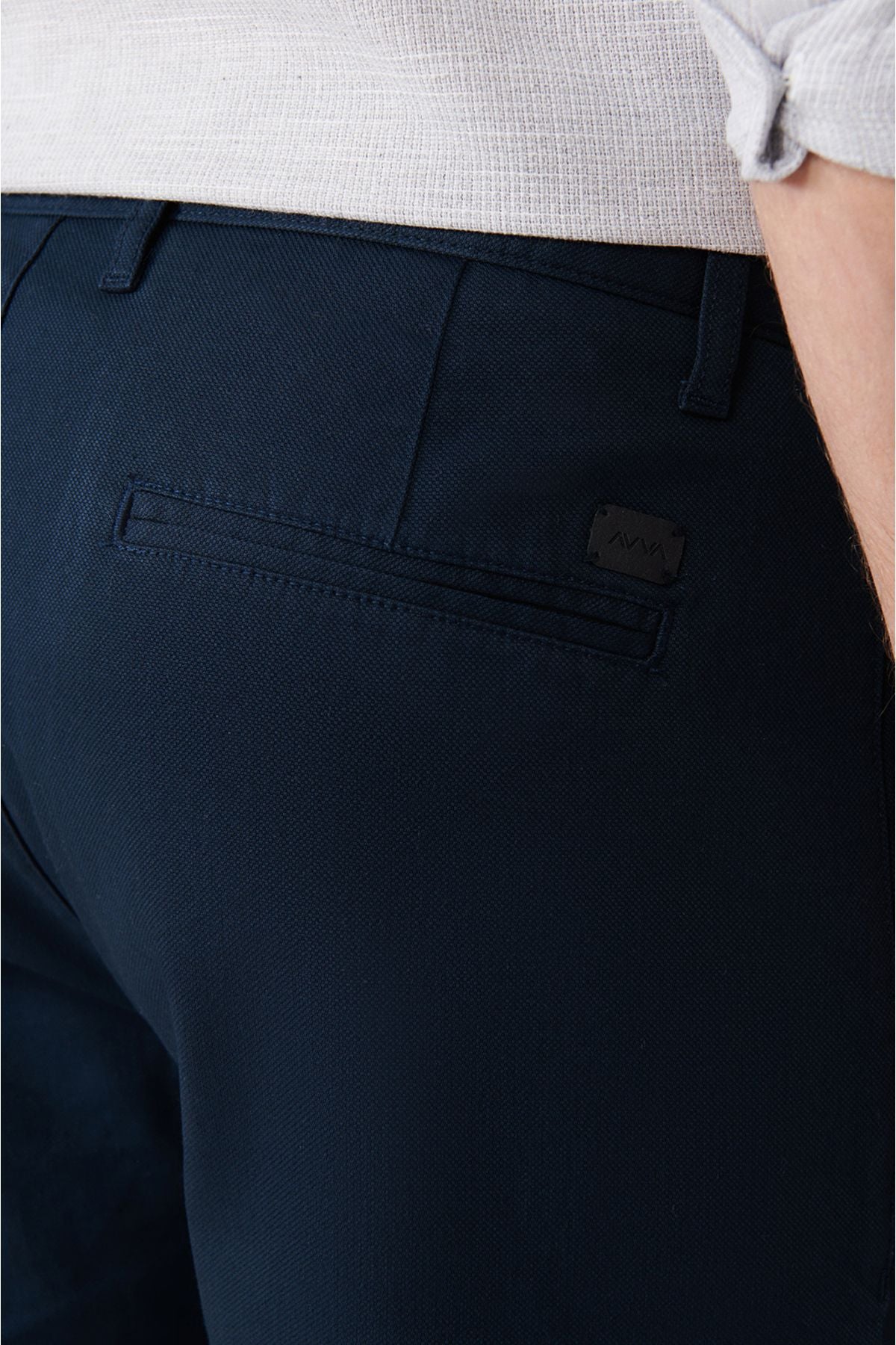 Men's navy blue flexible patara chino canvas shorts B003730