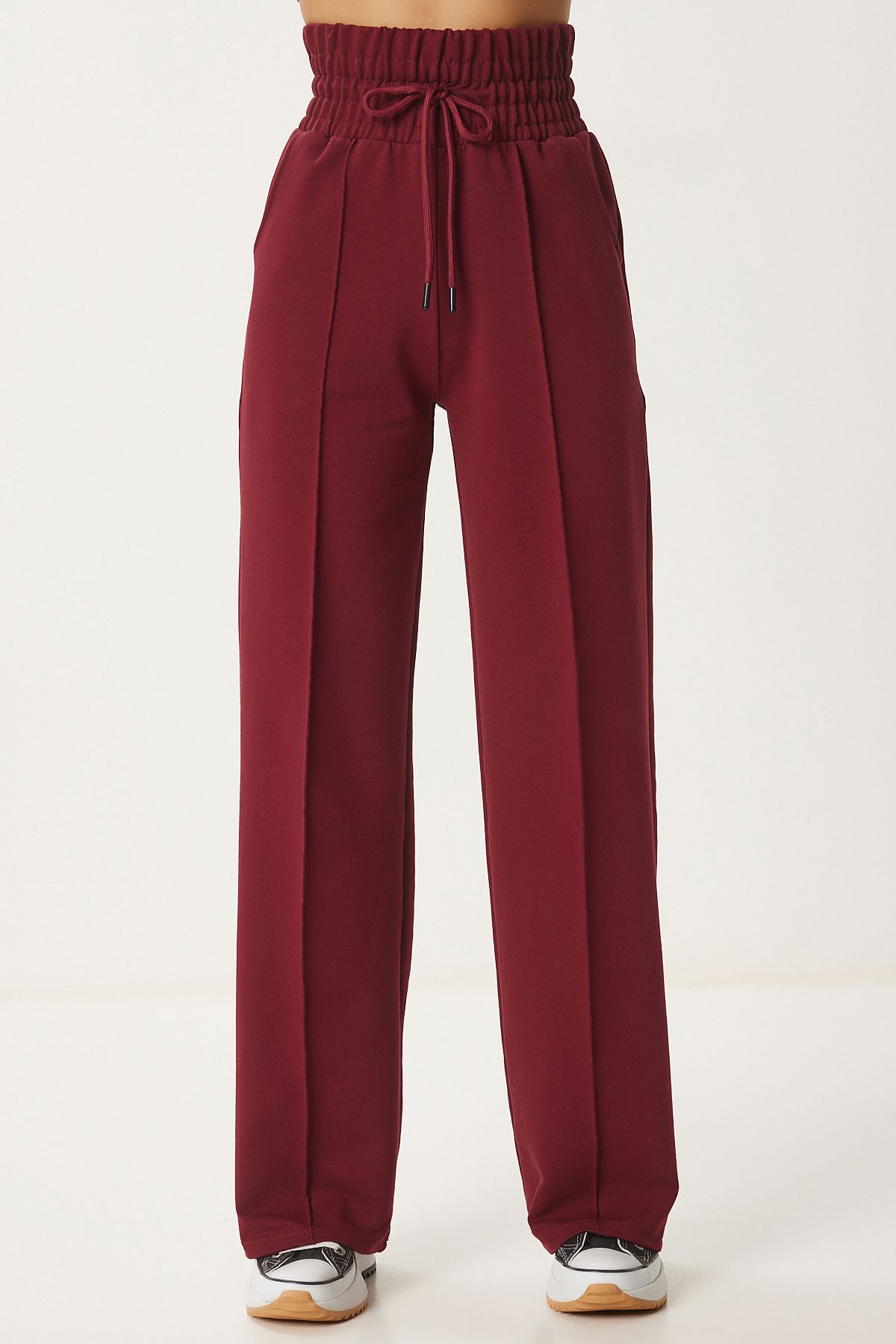 Female Bordeaux Pocket Basic Knitting Tracksuit Six XR00018