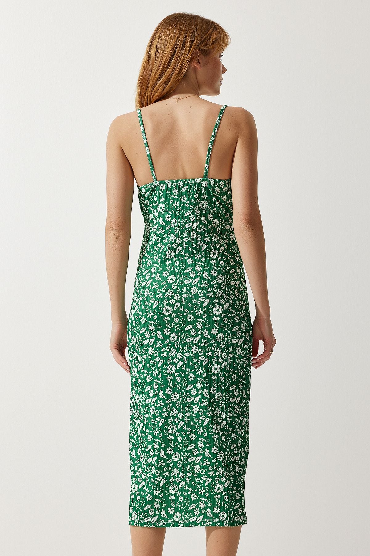 Woman Live Green Flower Sweting Summer Knitting Dress CI00029