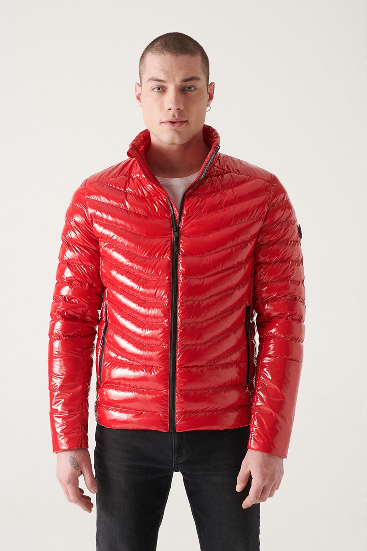 Men's red swelling unisex coat goose feather water repulsive windproof bright comport fit e006015