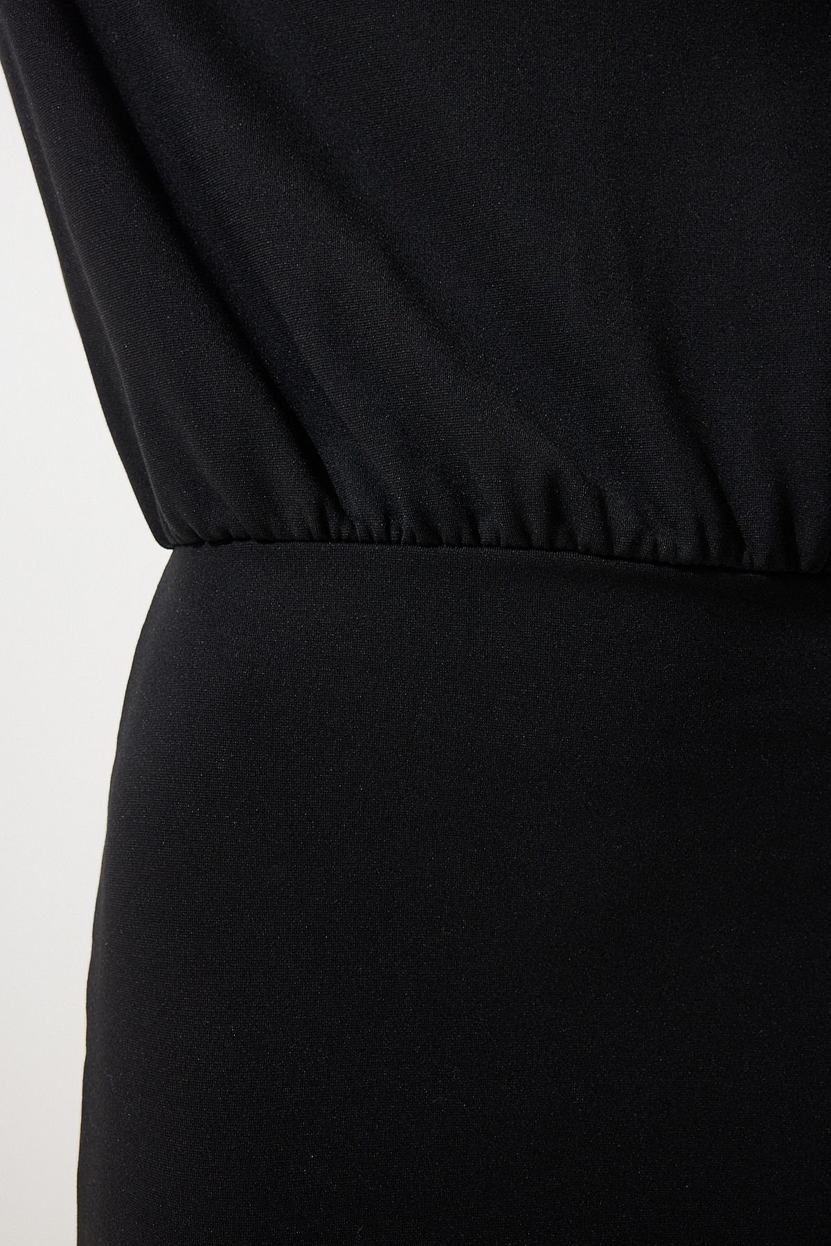 Woman Black Patriarchal Lycra Knitting Dress NY00002