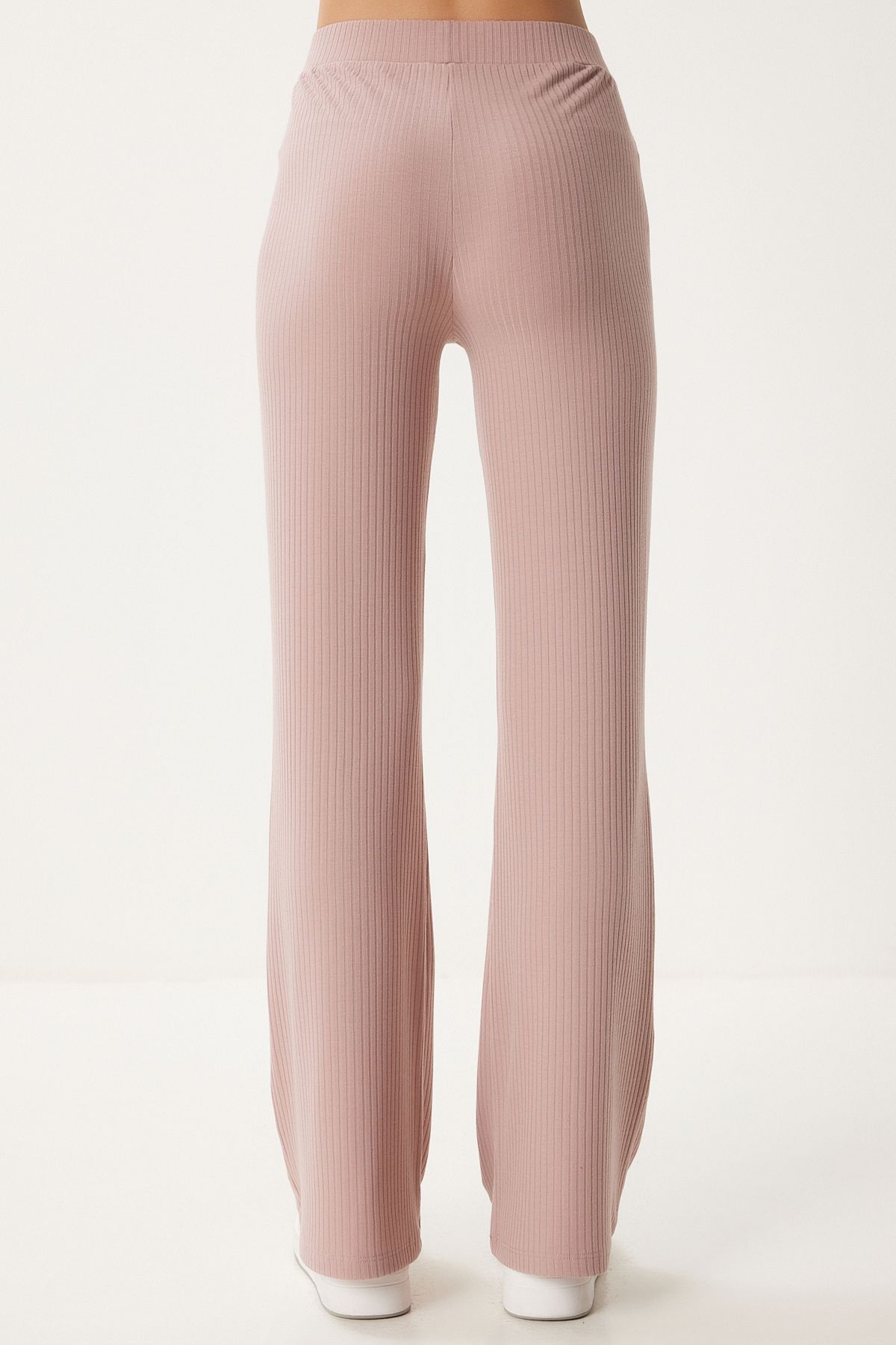 Female Powdered Casual Wick Knit Blouse Pants Set OW00054