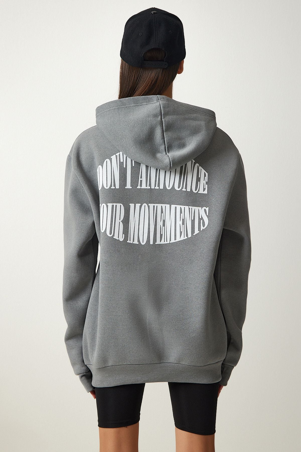 Women's gray hooded charted Sweatshirt OW00002