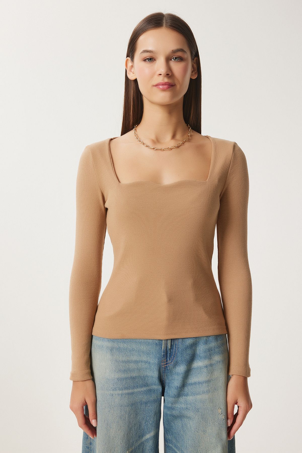 Female Biscuits Heart Collar Vumor Knitting Blouse GT00100