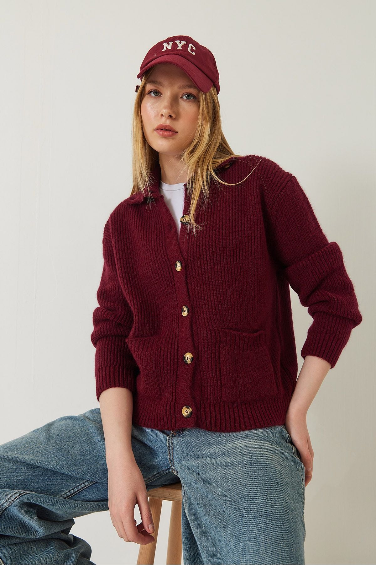 Women's Thessaloniki Knitted Pocket Triko Cardigan 20246941